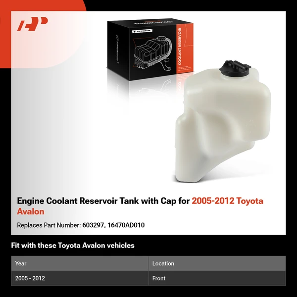 Engine Coolant Reservoir Tank with Cap for 2005-2012 Toyota Avalon