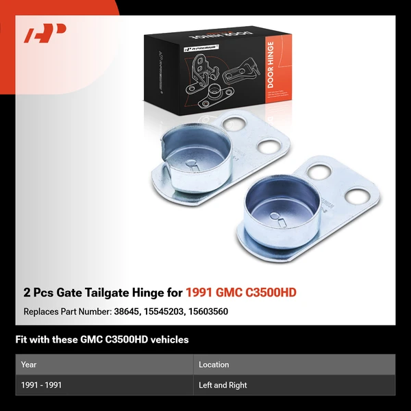 2 Pcs Gate Tailgate Hinge for 1991 GMC C3500HD