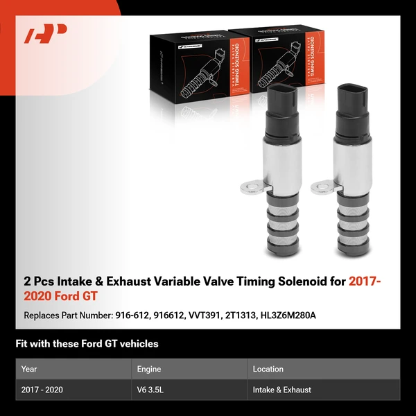 2 Pcs Intake & Exhaust Variable Valve Timing Solenoid for 2017-2020 Ford GT