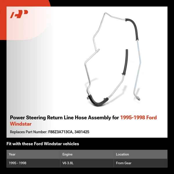 Power Steering Return Line Hose Assembly for 1995-1998 Ford Windstar