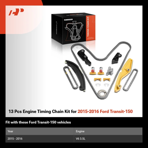 13 Pcs Engine Timing Chain Kit for 2015-2016 Ford Transit-150