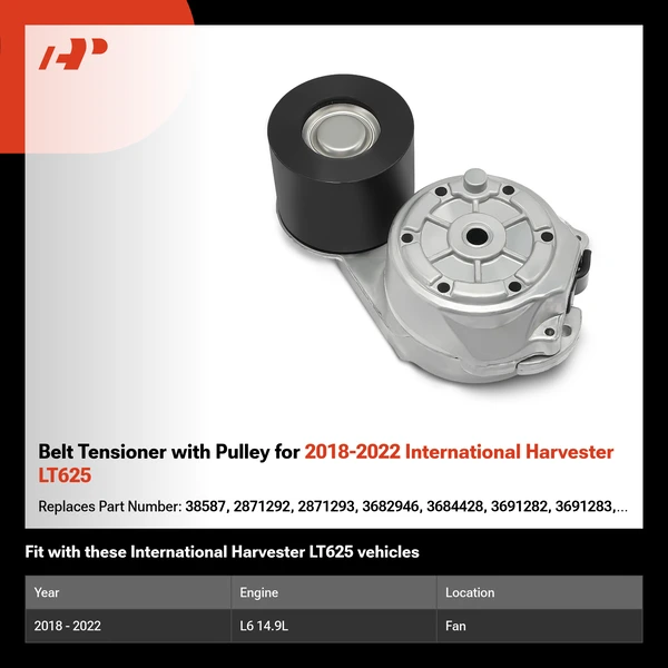 Belt Tensioner with Pulley for 2018-2022 International Harvester LT625