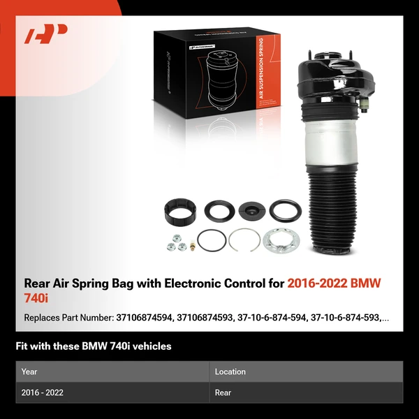 Rear Air Spring Bag with Electronic Control for 2016-2022 BMW 740i