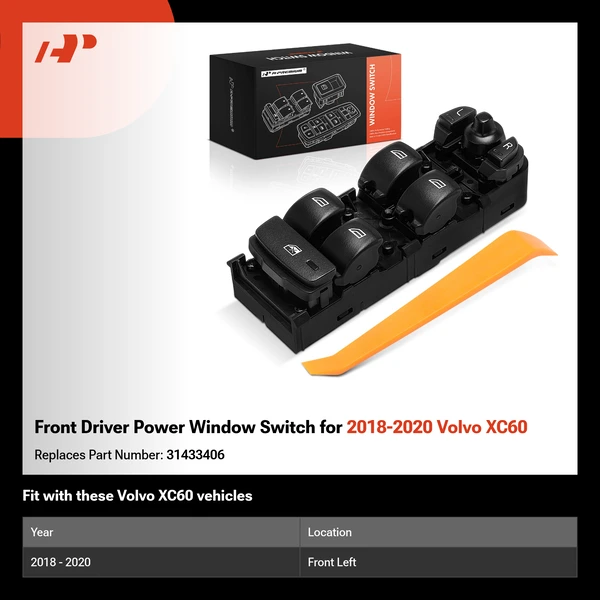 Front Driver Power Window Switch for 2018-2020 Volvo XC60