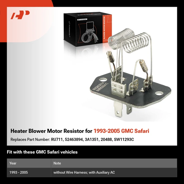 Heater Blower Motor Resistor for 1993-2005 GMC Safari