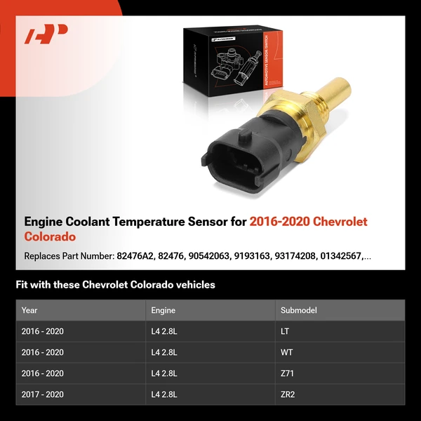 Engine Coolant Temperature Sensor for 2016-2020 Chevrolet Colorado