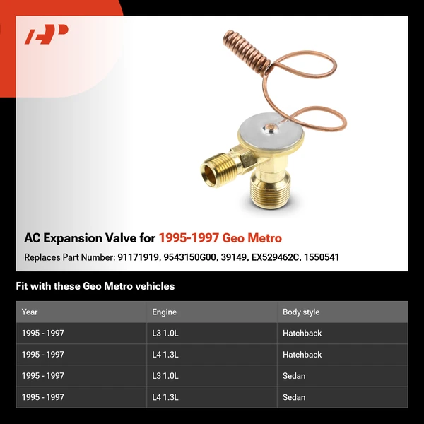 AC Expansion Valve for 1995-1997 Geo Metro