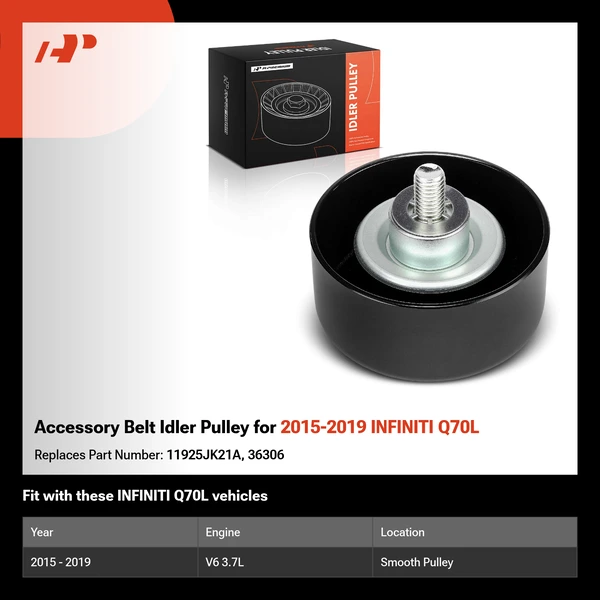 Accessory Belt Idler Pulley for 2015-2019 INFINITI Q70L