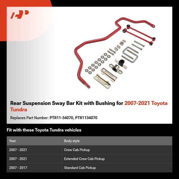 Rear Suspension Sway Bar Kit with Bushing for 2007-2021 Toyota Tundra