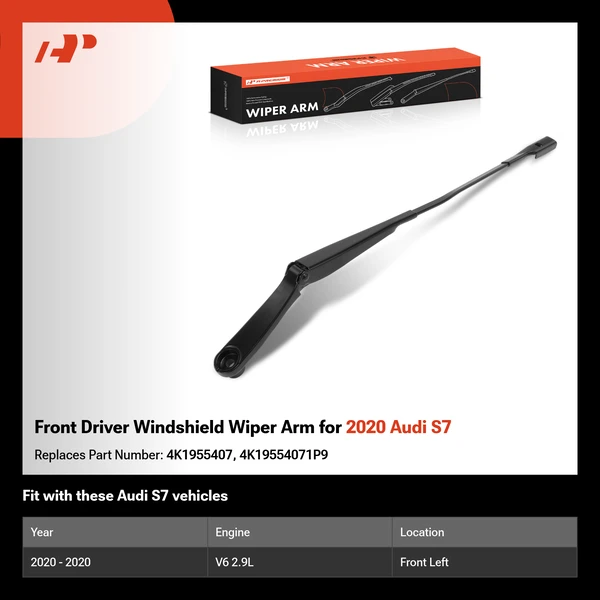 Front Driver Windshield Wiper Arm for 2020 Audi S7