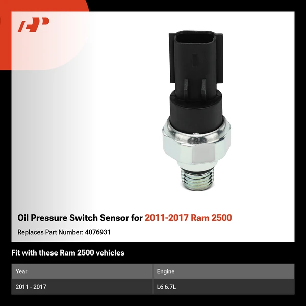 Oil Pressure Switch Sensor for 2011-2017 Ram 2500