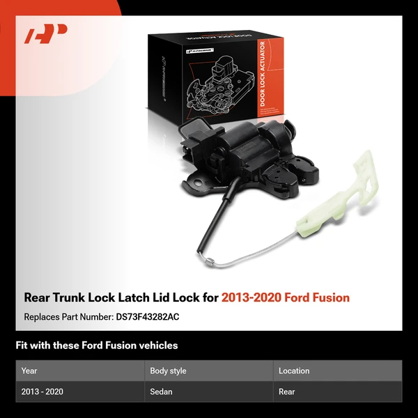 Rear Trunk Lock Latch Lid Lock for 2013-2020 Ford Fusion