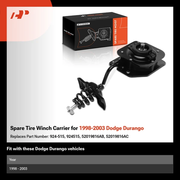 Spare Tire Winch Carrier for 1998-2003 Dodge Durango