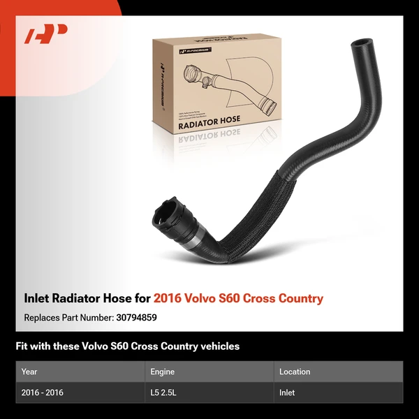 Inlet Radiator Hose for 2016 Volvo S60 Cross Country