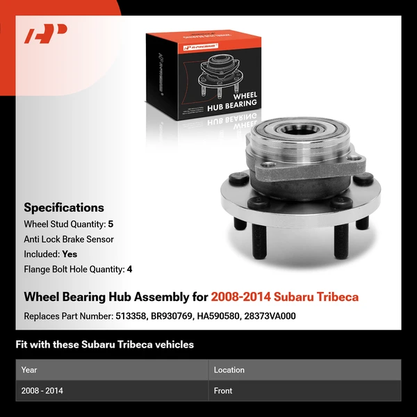 Wheel Bearing Hub Assembly for 2008-2014 Subaru Tribeca
