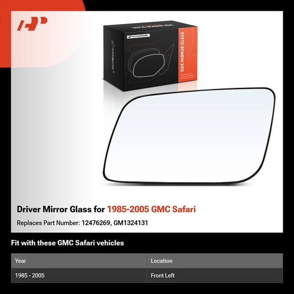 Driver Mirror Glass for 1985-2005 GMC Safari