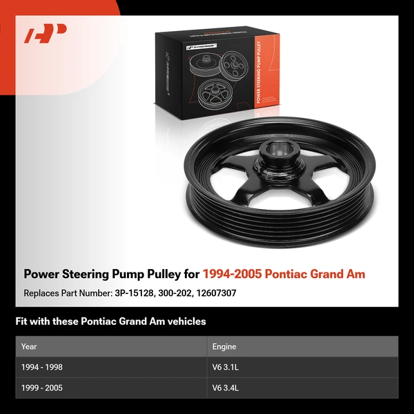 Power Steering Pump Pulley for 1994-2005 Pontiac Grand Am