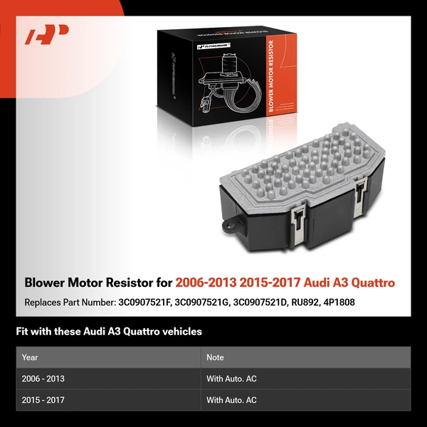 Blower Motor Resistor for 2006-2013 2015-2017 Audi A3 Quattro