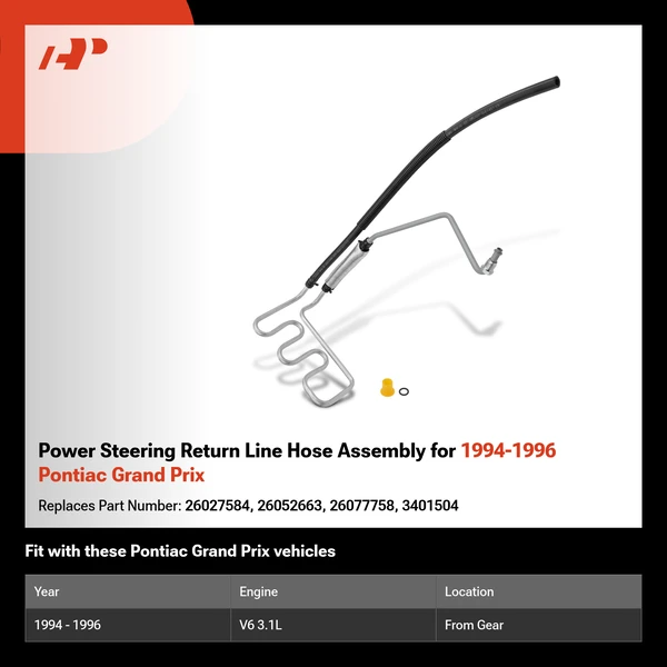 Power Steering Return Line Hose Assembly for 1994-1996 Pontiac Grand Prix