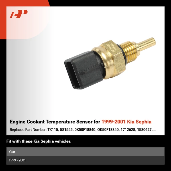 Engine Coolant Temperature Sensor for 1999-2001 Kia Sephia