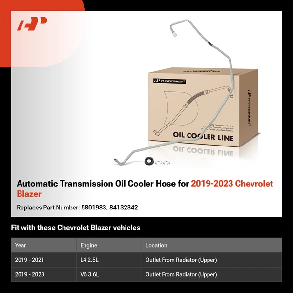 Automatic Transmission Oil Cooler Hose for 2019-2023 Chevrolet Blazer