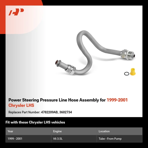 Power Steering Pressure Line Hose Assembly for 1999-2001 Chrysler LHS