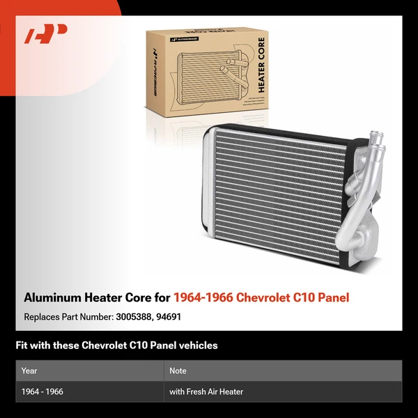 Aluminum Heater Core for 1964-1966 Chevrolet C10 Panel