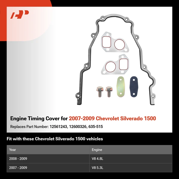 Engine Timing Cover for 2007-2009 Chevrolet Silverado 1500