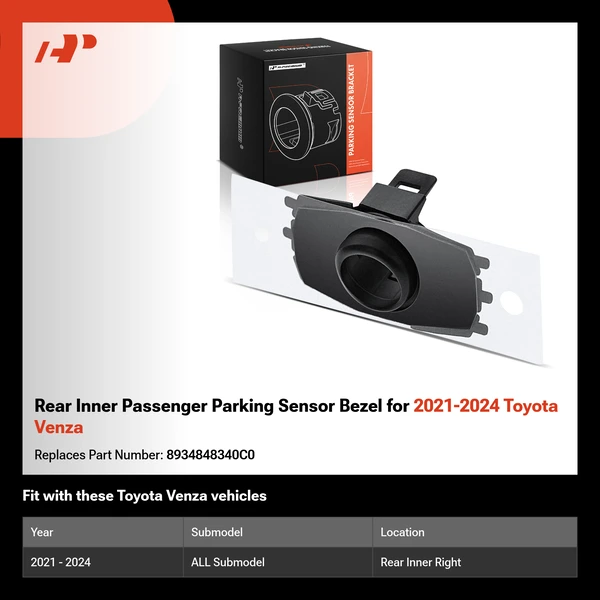 Rear Inner Passenger Parking Sensor Bezel for 2021-2024 Toyota Venza