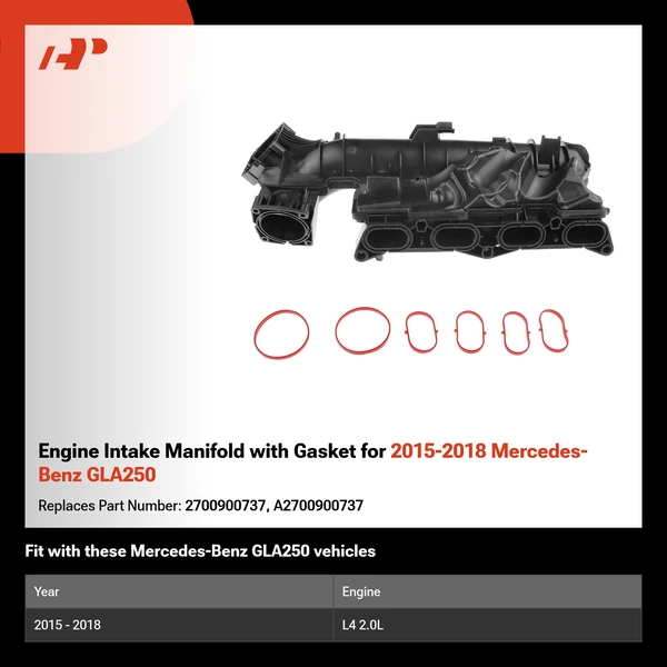 Engine Intake Manifold with Gasket for 2015-2018 Mercedes-Benz GLA250