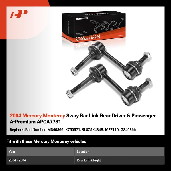 2004 Mercury Monterey Sway Bar Link Rear Driver & Passenger A-Premium APCA7731
