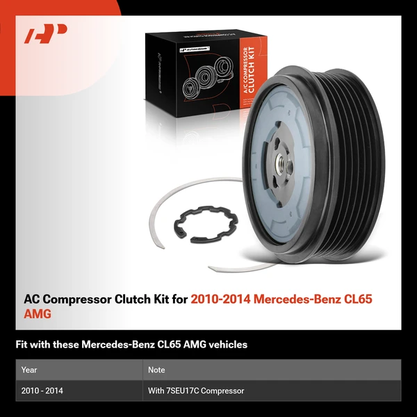 AC Compressor Clutch Kit for 2010-2014 Mercedes-Benz CL65 AMG