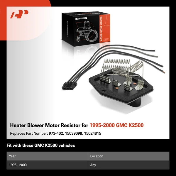 Heater Blower Motor Resistor for 1995-2000 GMC K2500