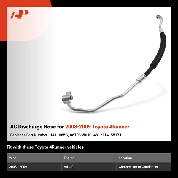 AC Discharge Hose for 2003-2009 Toyota 4Runner