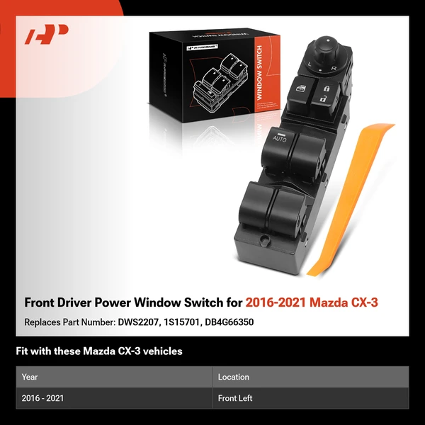 Front Driver Power Window Switch for 2016-2021 Mazda CX-3