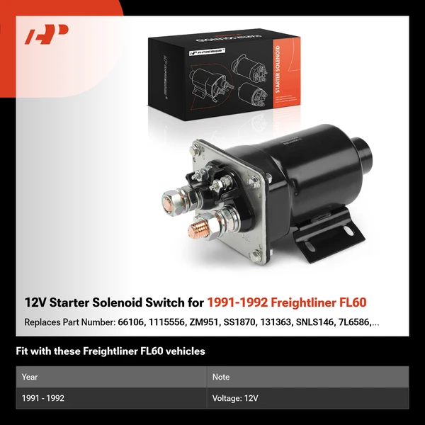 12V Starter Solenoid Switch for 1991-1992 Freightliner FL60
