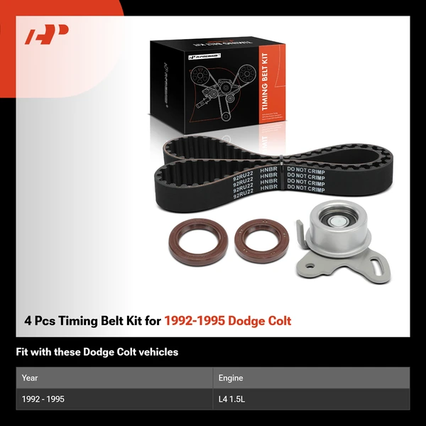 4 Pcs Timing Belt Kit for 1992-1995 Dodge Colt