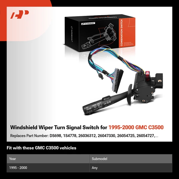 Windshield Wiper Turn Signal Switch for 1995-2000 GMC C3500