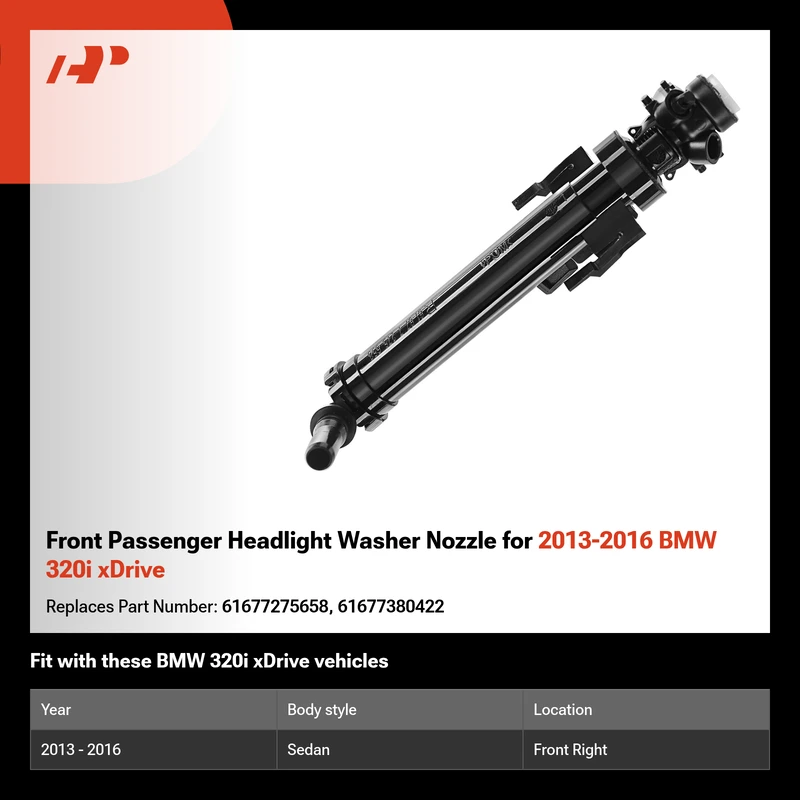Front Passenger Headlight Washer Nozzle for 2013-2016 BMW 320i xDrive