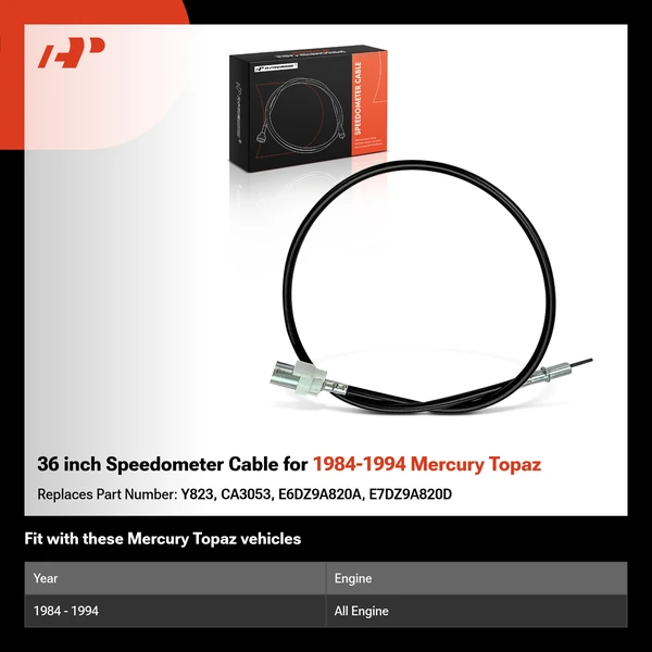 36 inch Speedometer Cable for 1984-1994 Mercury Topaz