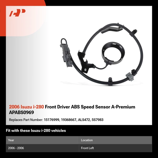 2006 Isuzu i-280 Front Driver ABS Speed Sensor A-Premium APABS0969