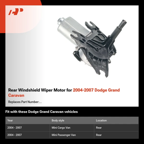 Rear Windshield Wiper Motor for 2004-2007 Dodge Grand Caravan