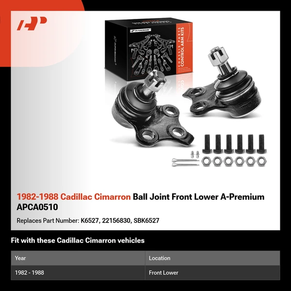 1982-1988 Cadillac Cimarron Ball Joint Front Lower A-Premium APCA0510