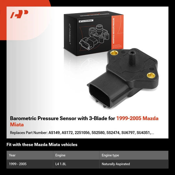 Barometric Pressure Sensor with 3-Blade for 1999-2005 Mazda Miata