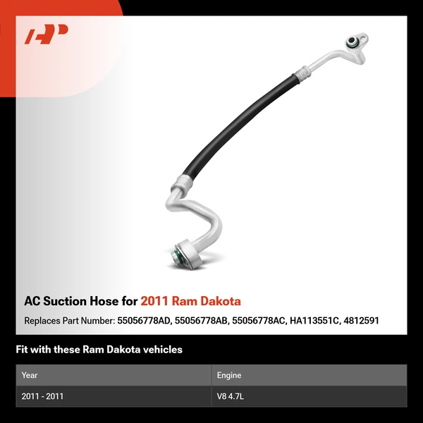AC Suction Hose for 2011 Ram Dakota
