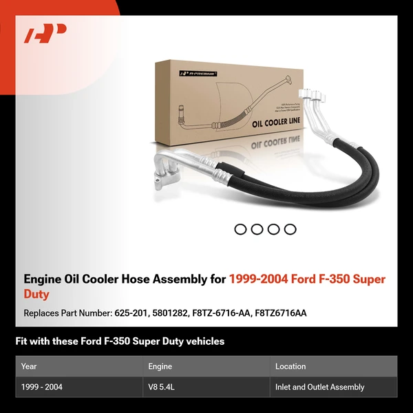 Engine Oil Cooler Hose Assembly for 1999-2004 Ford F-350 Super Duty