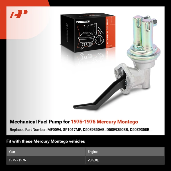 Mechanical Fuel Pump for 1975-1976 Mercury Montego
