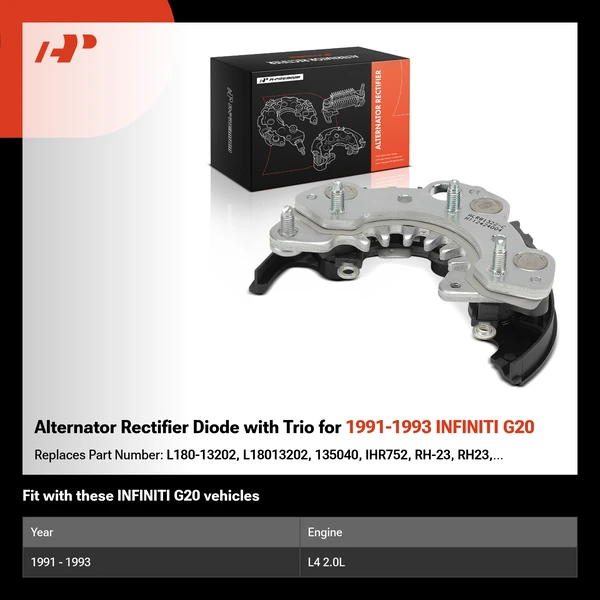 Alternator Rectifier Diode with Trio for 1991-1993 INFINITI G20