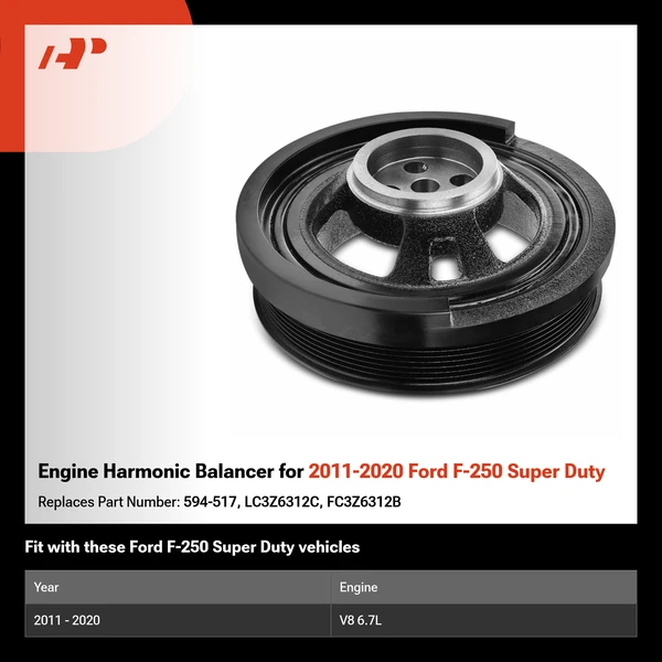 Engine Harmonic Balancer for 2011-2020 Ford F-250 Super Duty