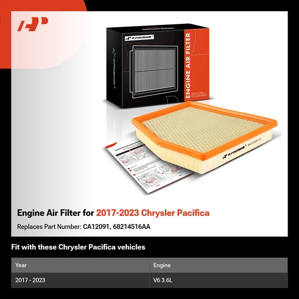 Engine Air Filter for 2017-2023 Chrysler Pacifica